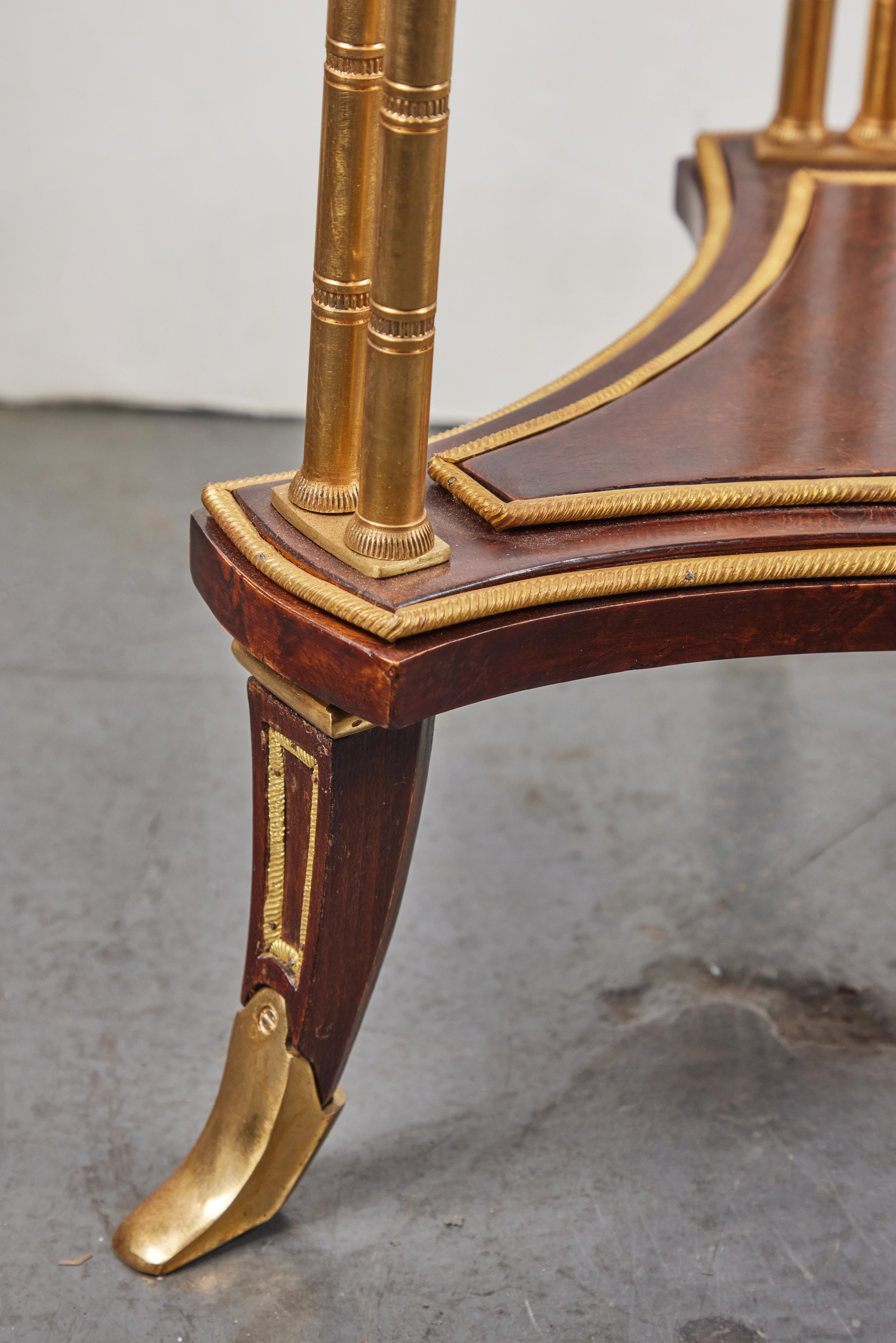 Brass Veneered Side Tables with Tiger's Eye For Sale