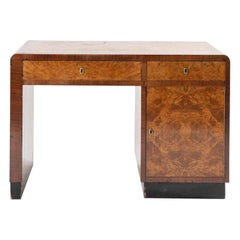 Veneered Wood Desk, Italy, 1930s