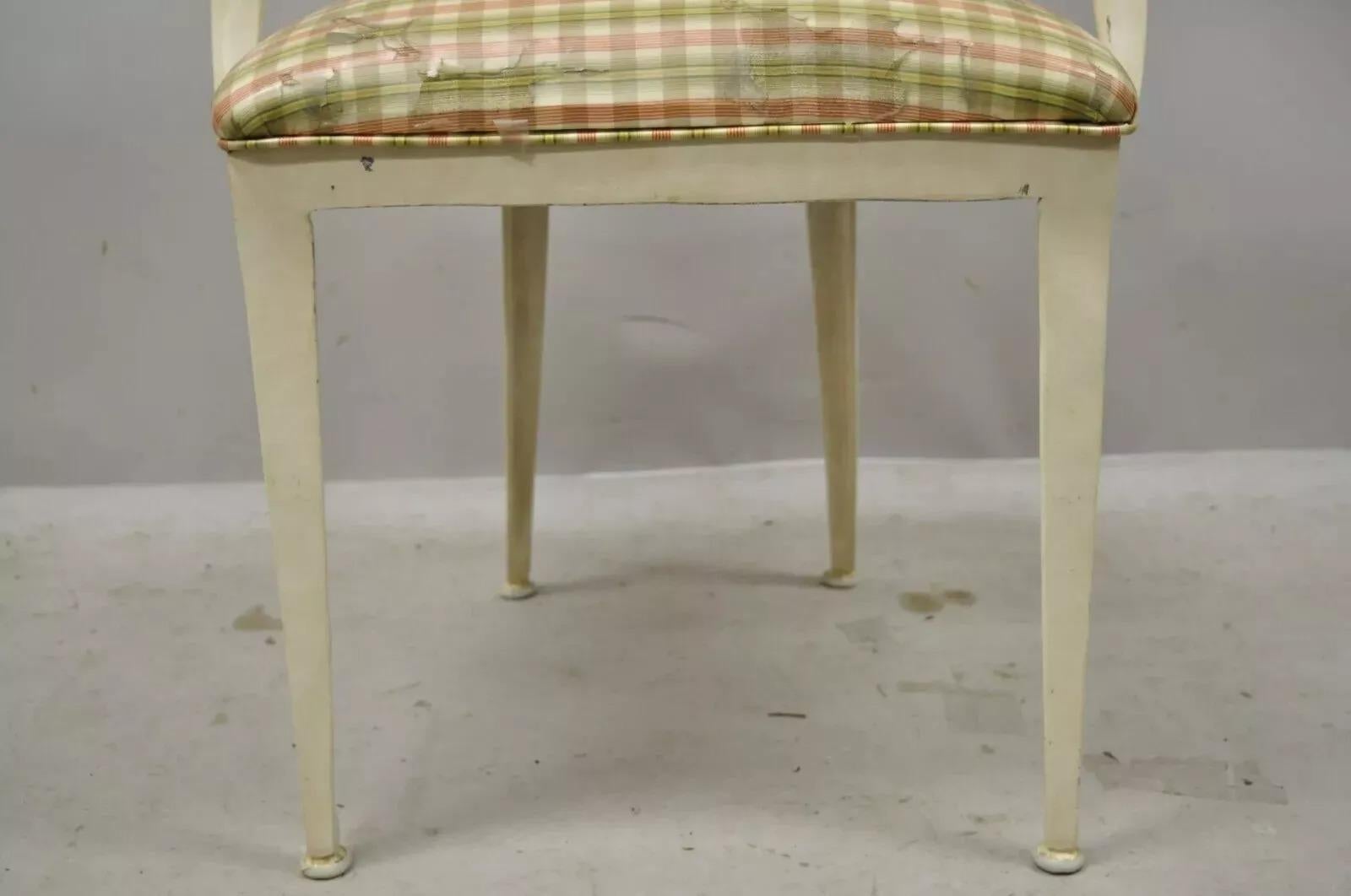 Veneman Furn. Sedia a braccio con gambe a sciabola con schienale a vanga in alluminio fuso in stile Regency italiano in vendita 1