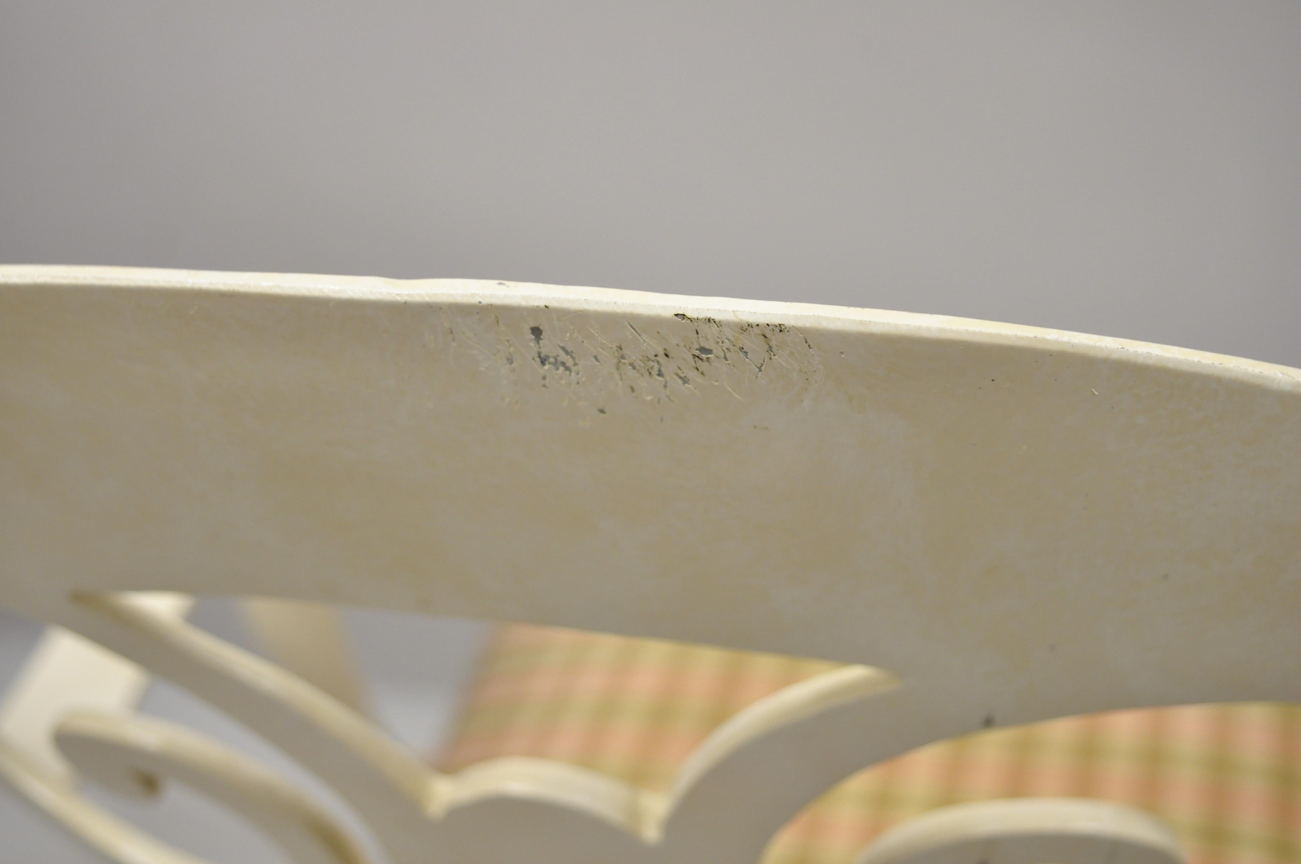 Veneman Italian Regency Style Cast Aluminum Spade Back Saber Leg Chairs, a Pair For Sale 3