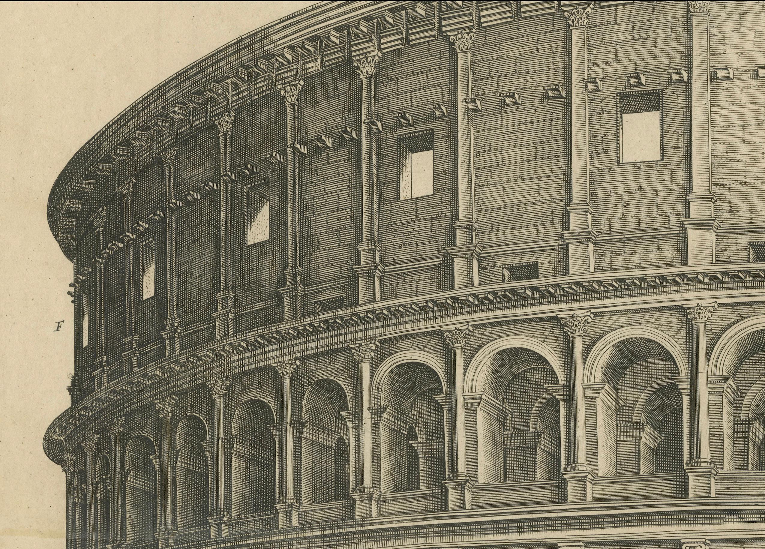 Engraved Venerable Vespasian's Arena: The Colosseum in its Prime, circa 1705 For Sale