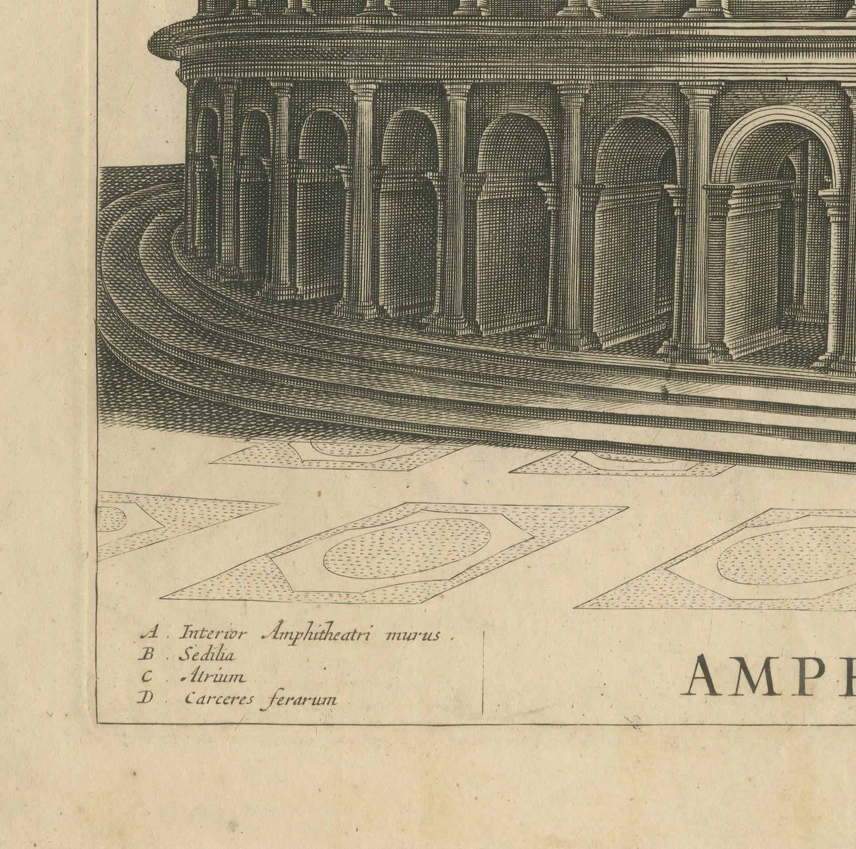 Venerable Vespasian's Arena: The Colosseum in its Prime, circa 1705 In Good Condition For Sale In Langweer, NL