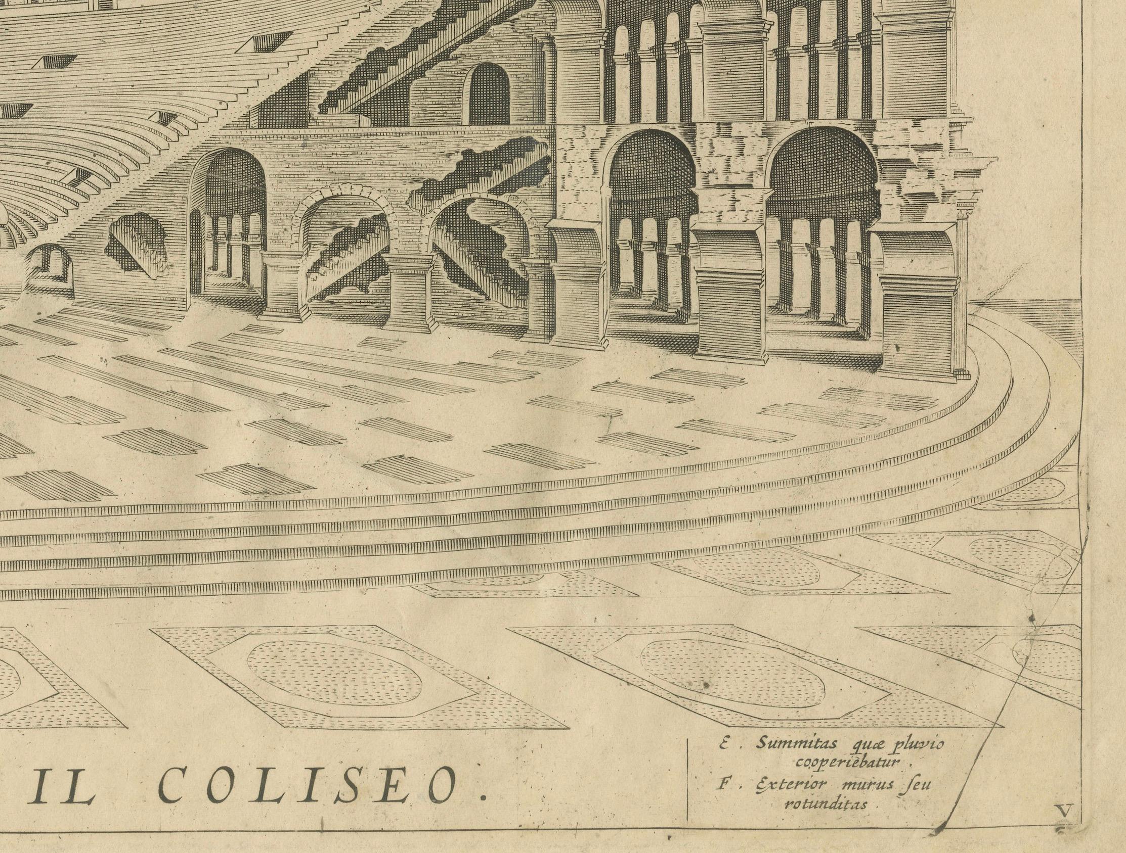 Paper Venerable Vespasian's Arena: The Colosseum in its Prime, circa 1705 For Sale
