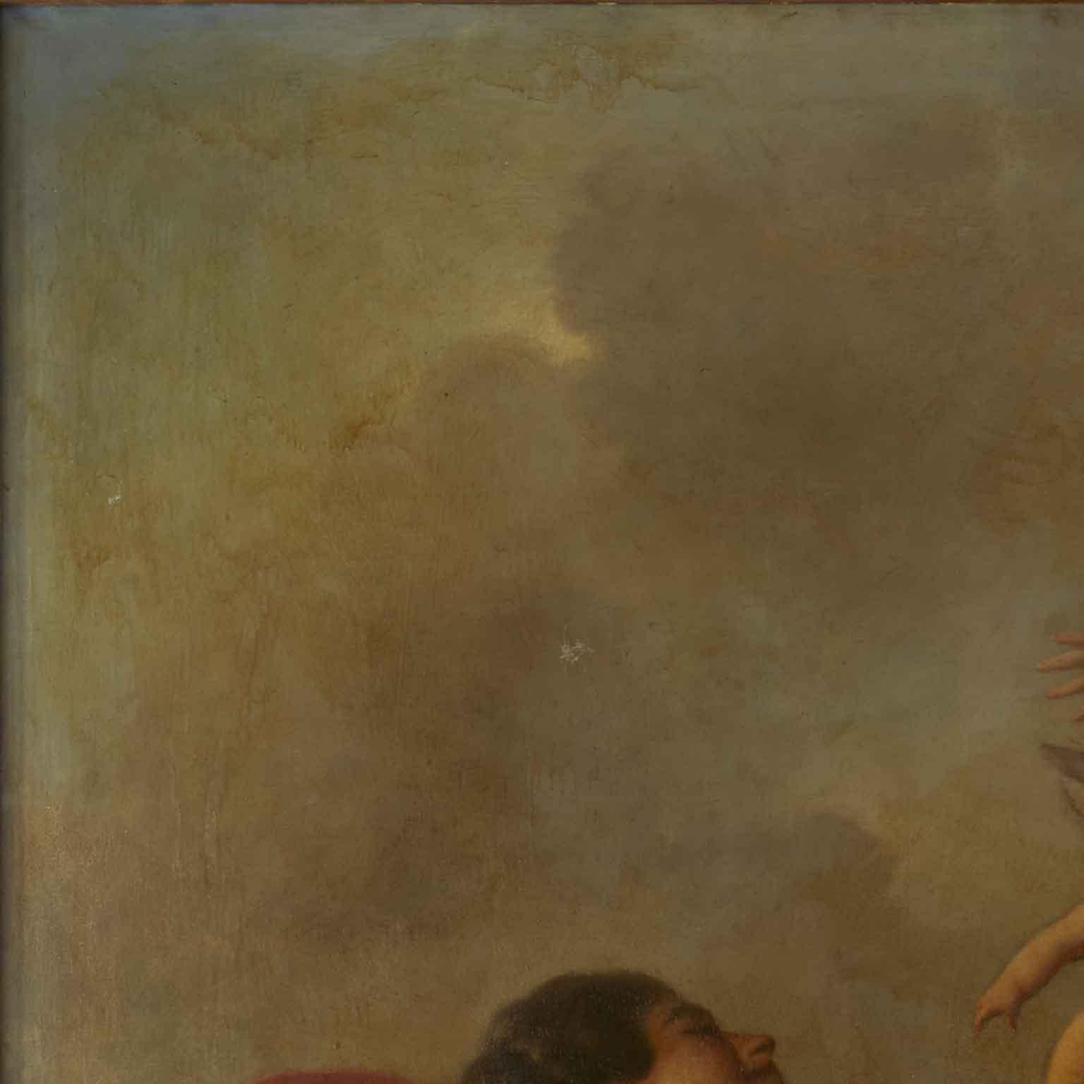 Cupido e Psiche Grande Dipinto Mitologico Italiano di Armando Marasso 1950 circa In condizioni buone a Milano, MI