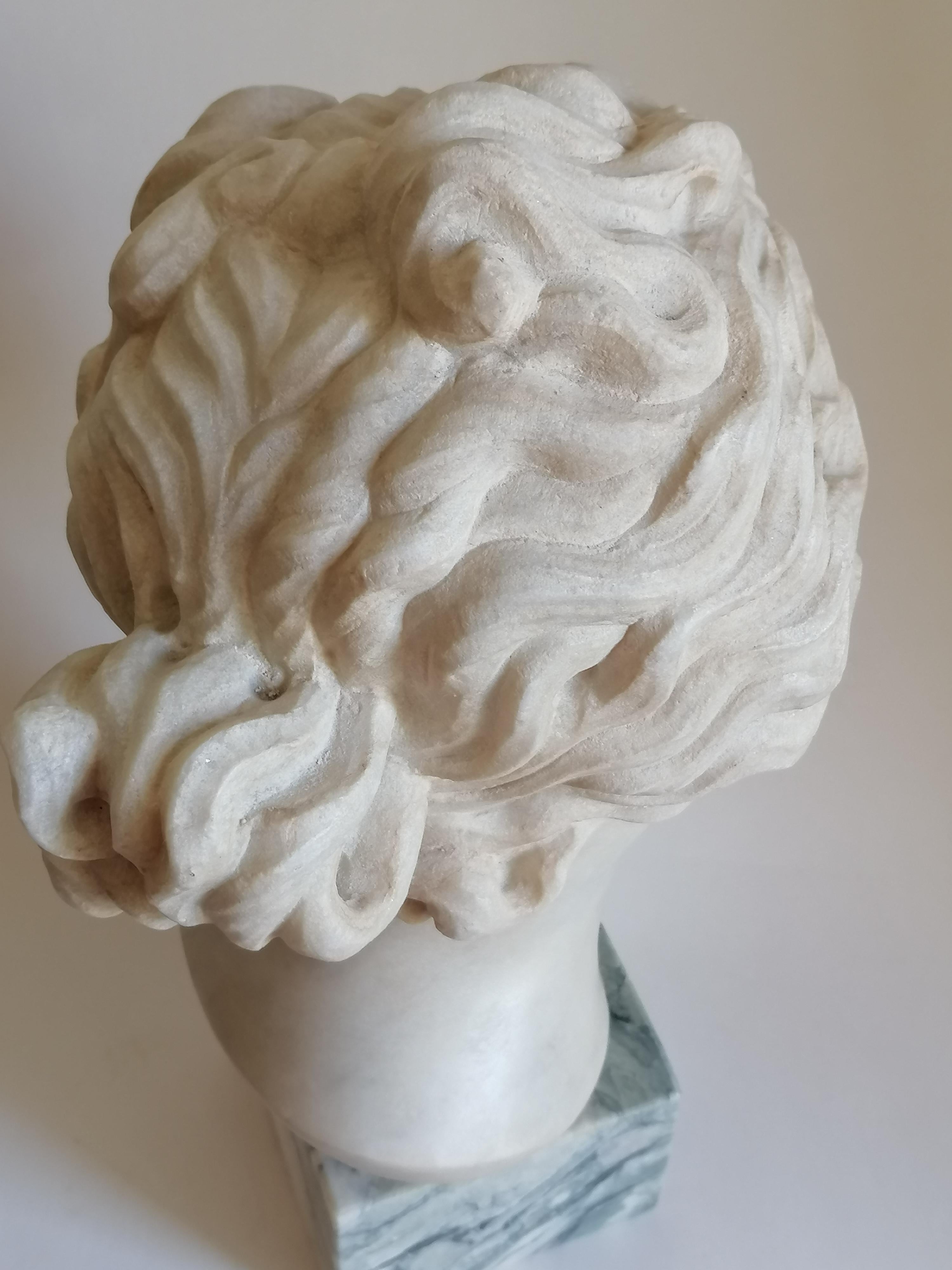 Venere Medici -testa scolpita su marmo bianco di Carrara - fabriqué en Italie Excellent état - En vente à Tarquinia, IT