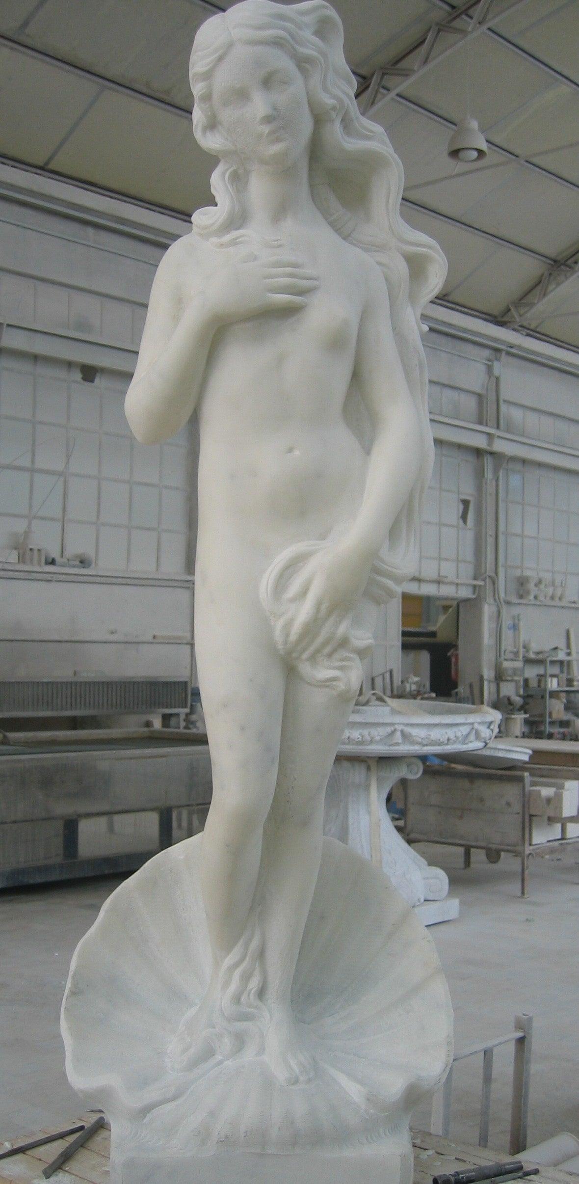 Italian Venere Statue in Acquabianca Marble For Sale