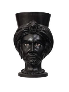 Venere V11, Man's Moorish Head, Handmade in Sicily, 2021, Black/White