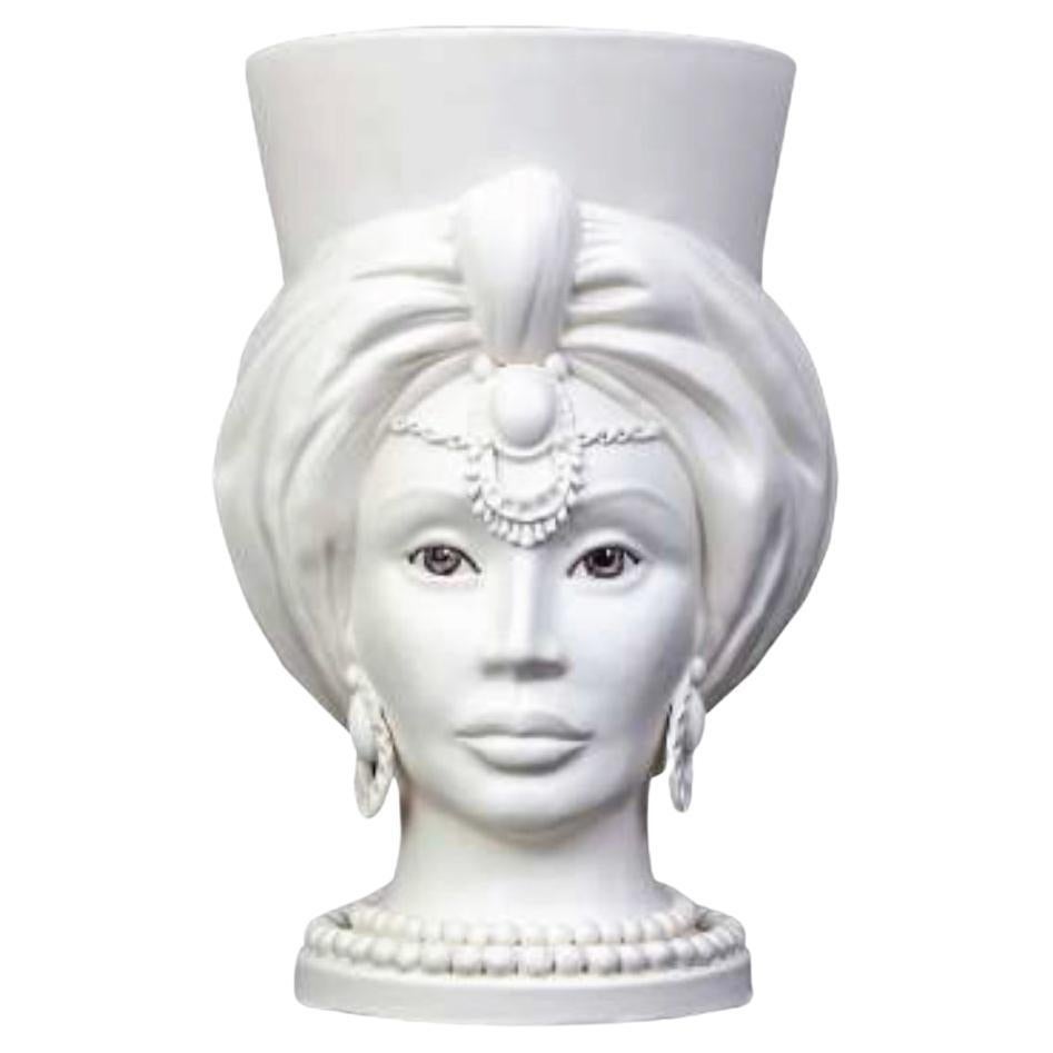 Venere V11, tête de femme mauresque, fabriquée à la main en Sicile, 2021, noir/blanc