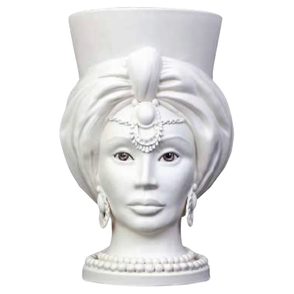 Venere V11, Woman's Moorish Head, Handmade in Sicily, 2021, Black/White, Size M For Sale