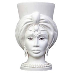 Venere V12, Man's Moorish Head, Handmade in Sicily, 2021, Black/White, Size L
