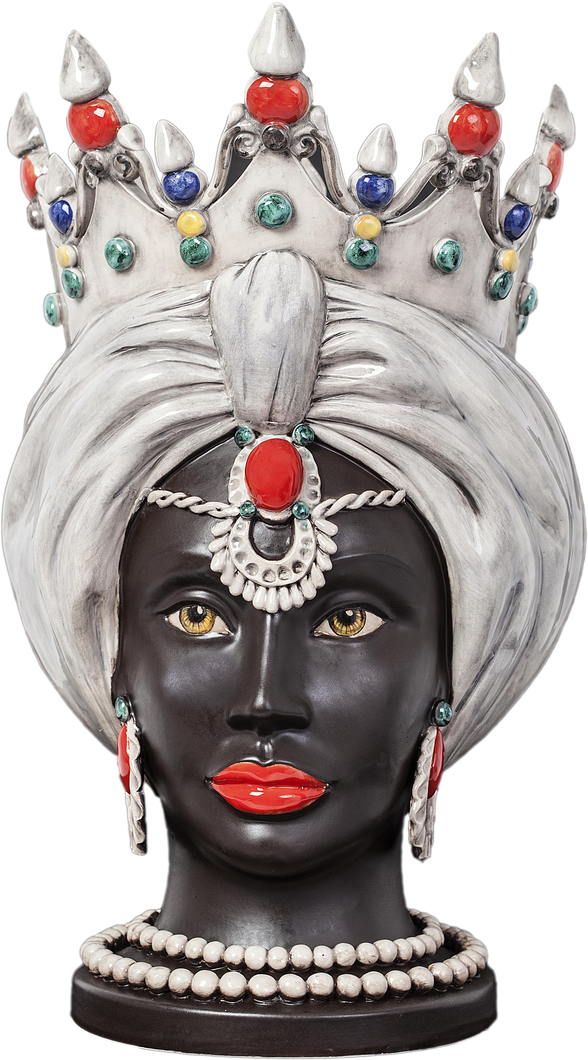 Venezia Venere V15, maurischer Kopf eines Mannes, handgefertigt in Sizilien, 2021, handbemalt, Größe L (Handgefertigt) im Angebot