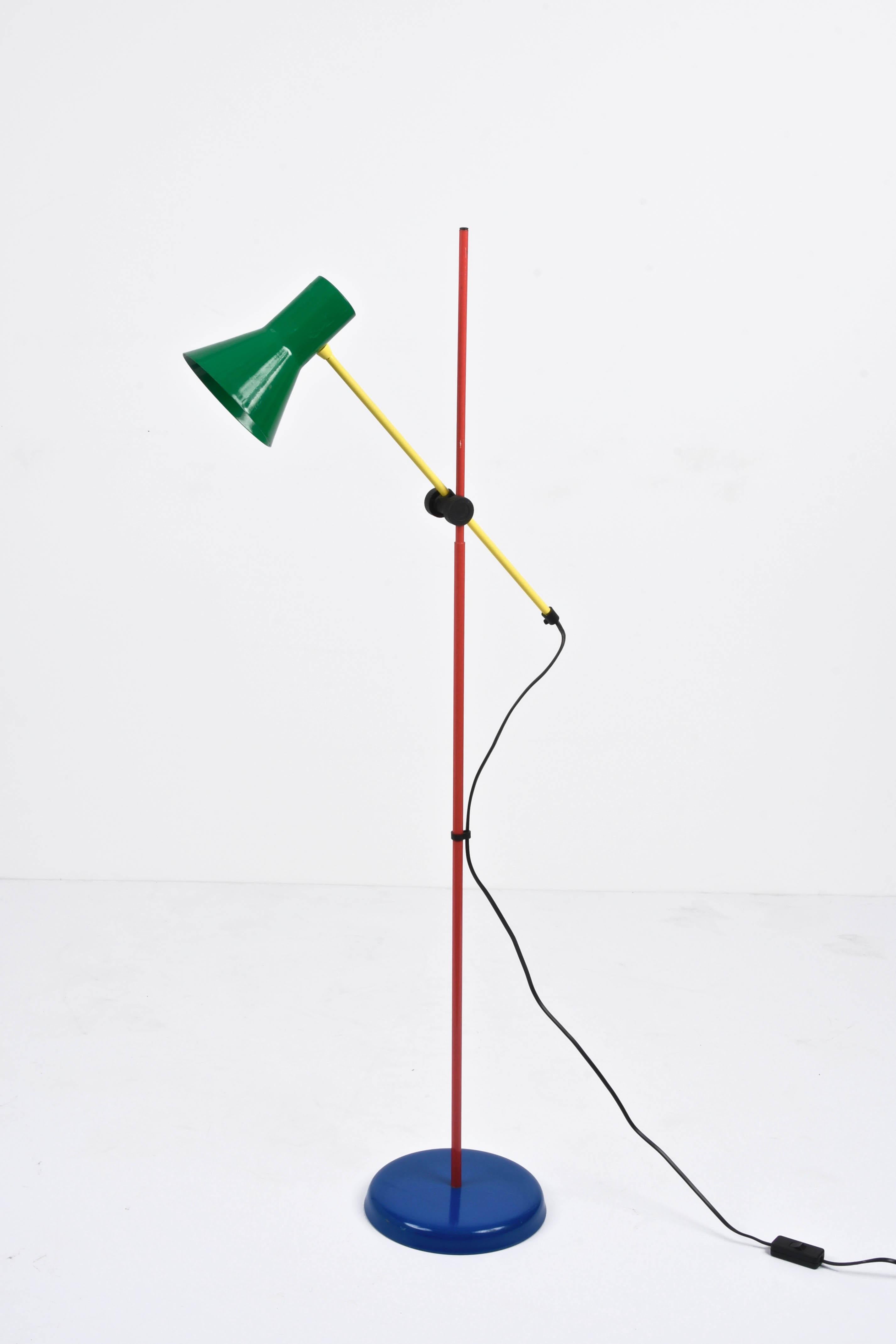 Late 20th Century Veneta Lumi Pop Art Multicoloured Italian Floor Lamp for Memphis Milano, 1980s For Sale