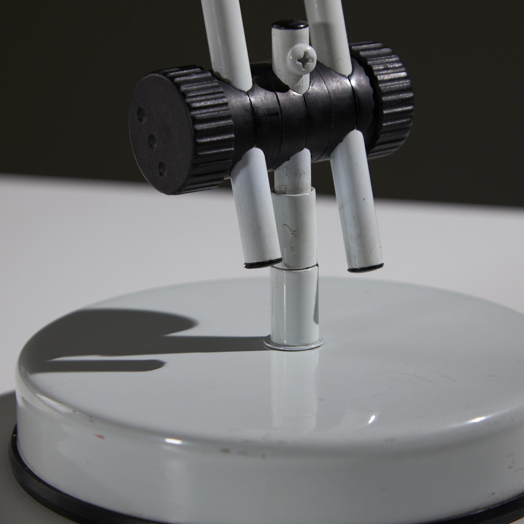 Veneta Lumi White Desk Lamp with Black Parts, 1980s 10