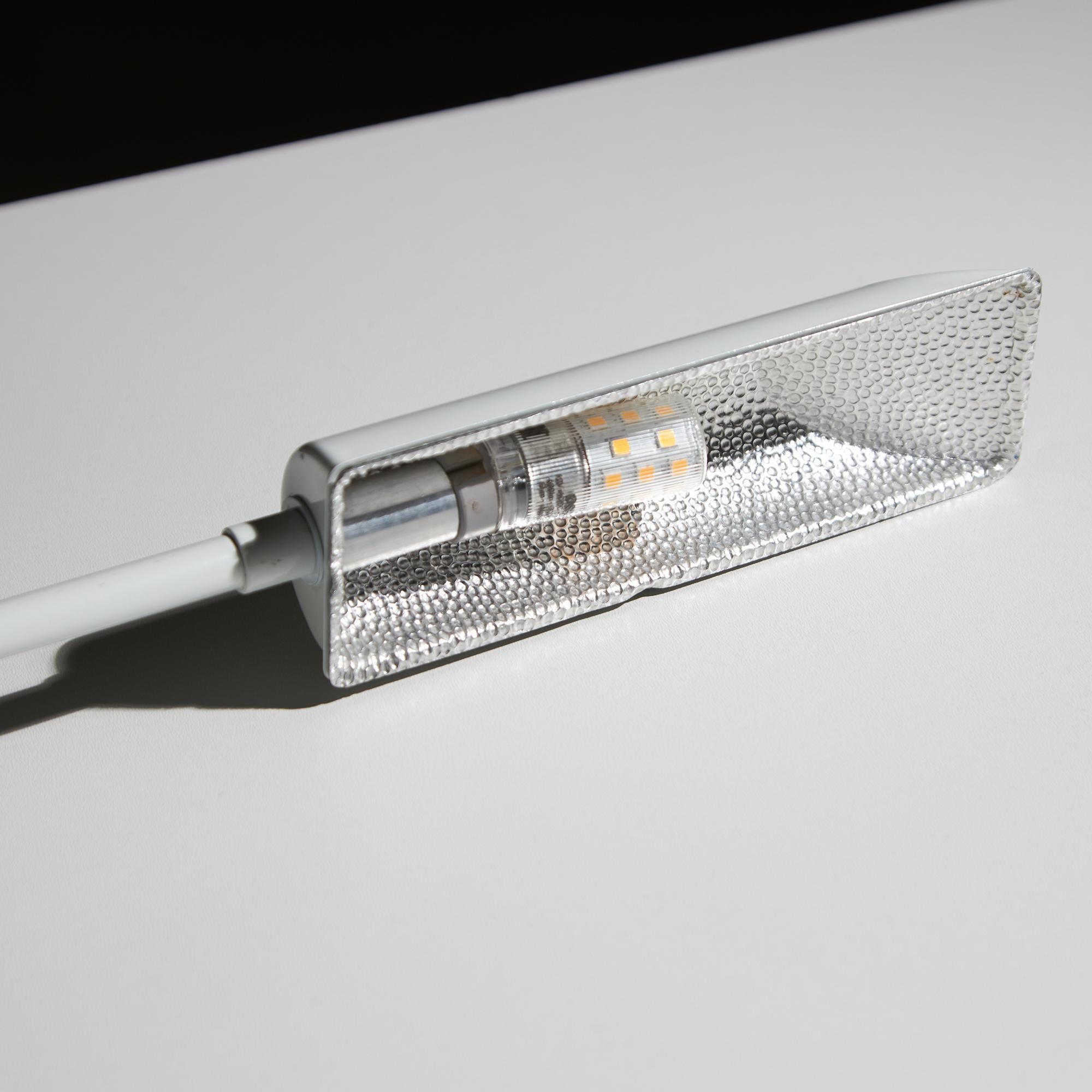 20th Century Veneta Lumi White Desk Lamp with Black Parts, 1980s