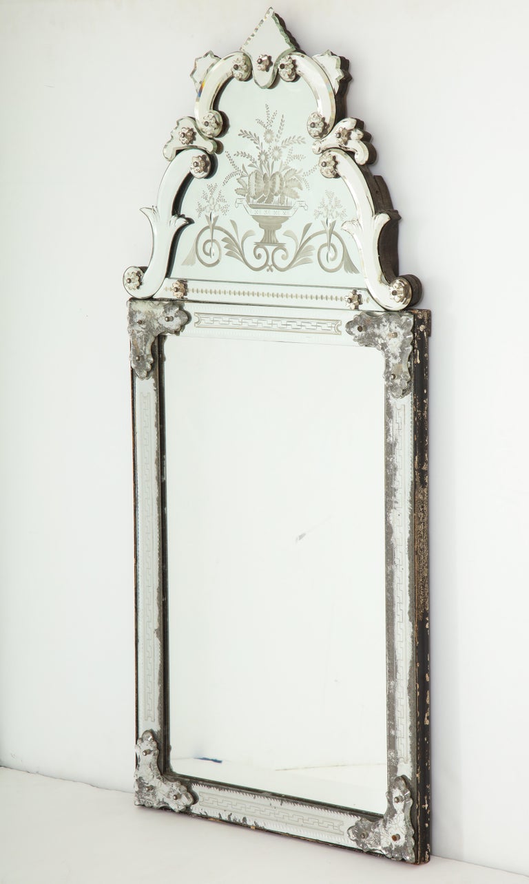 Style Glass Frame Mirror For Sale at 1stdibs