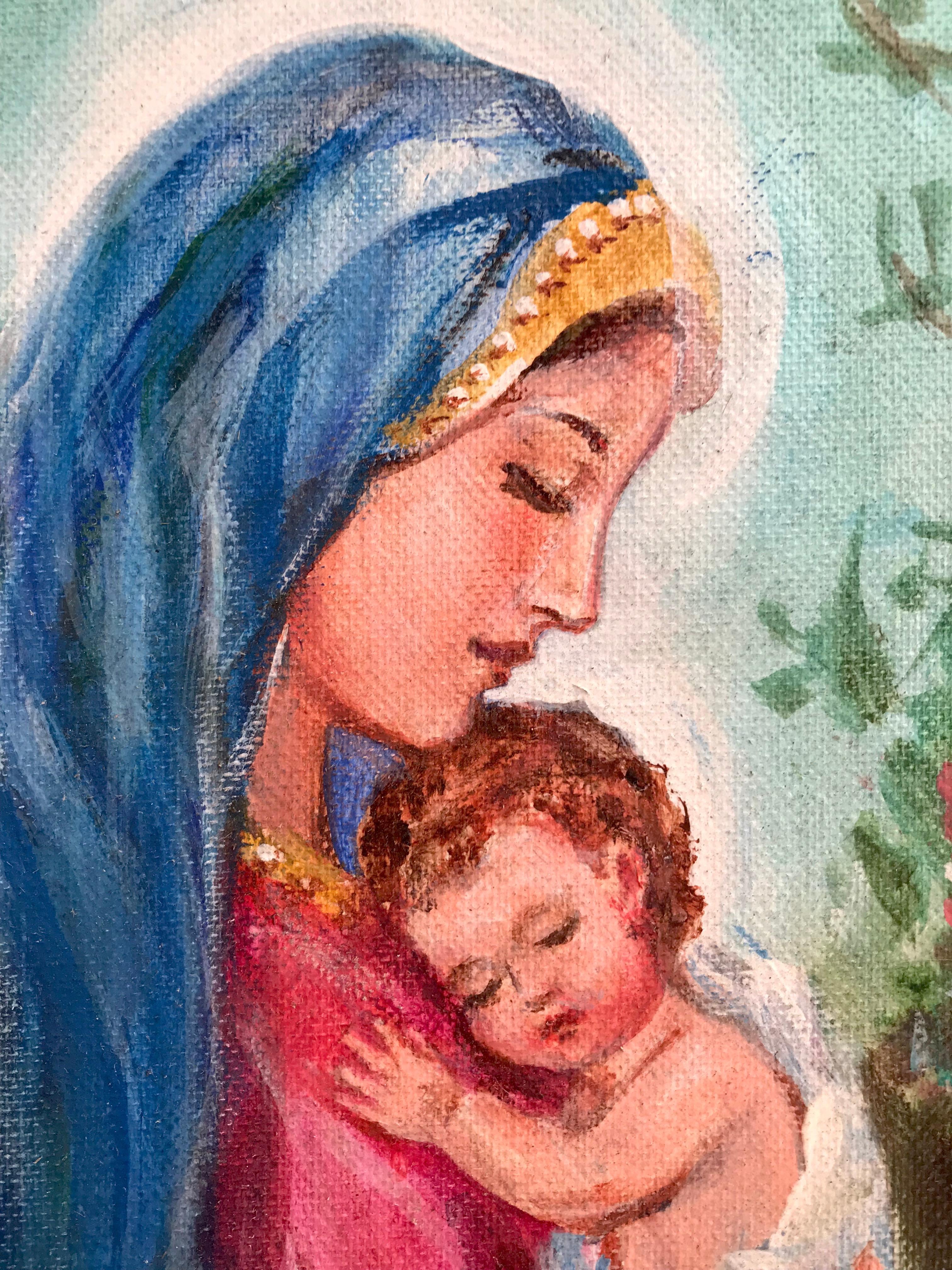 Madonna and Child IV; Venetia Epler (American 1926 - 2005); oil on canvas-board; For Sale 3