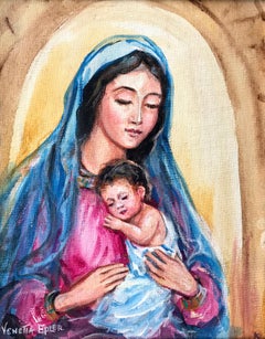 Madonna and Child V; Venetia Epler (American 1926 - 2005); oil on canvas-board;