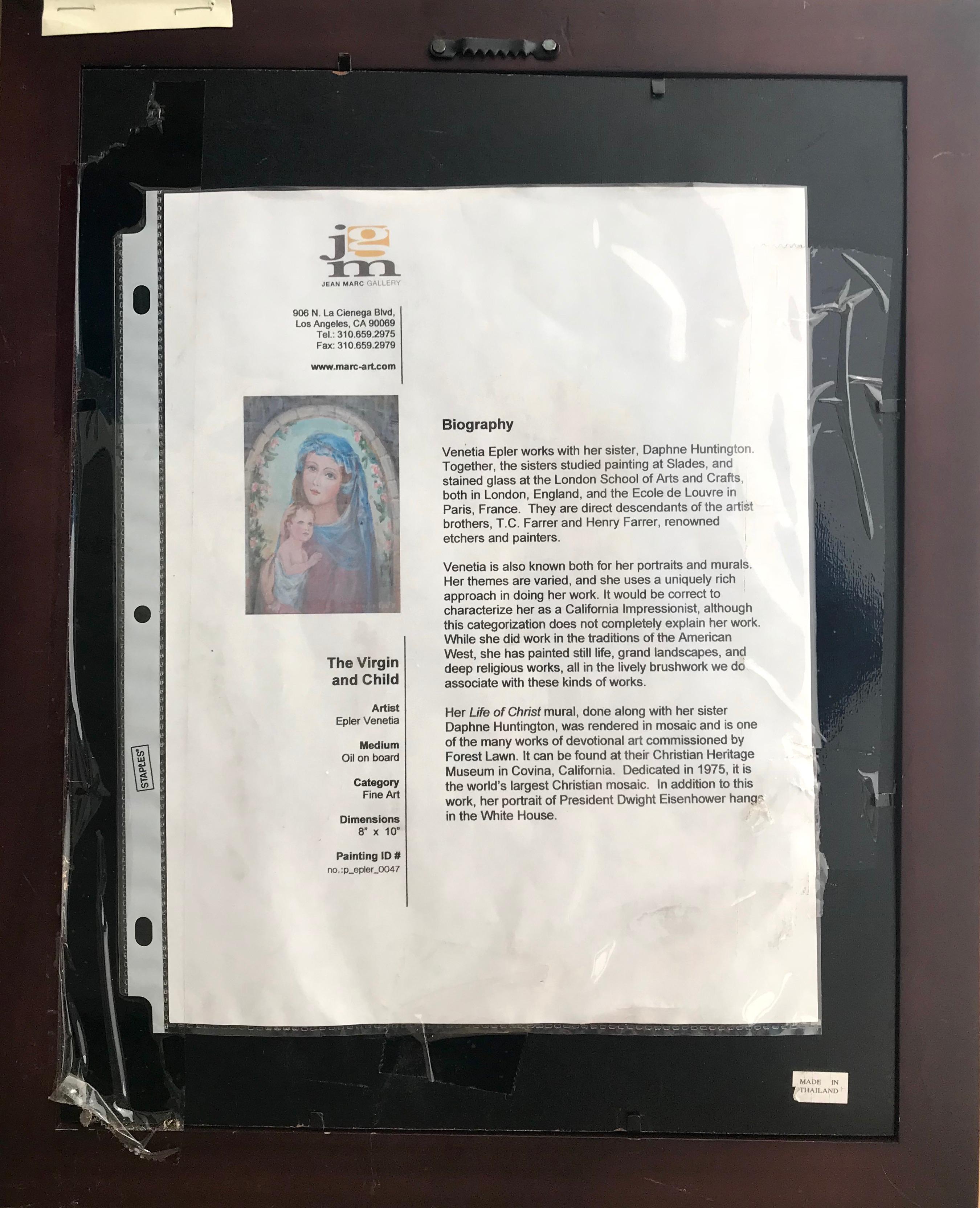 Madonna and Child; Venetia Epler (American 1926 - 2005); oil on canvas; For Sale 4