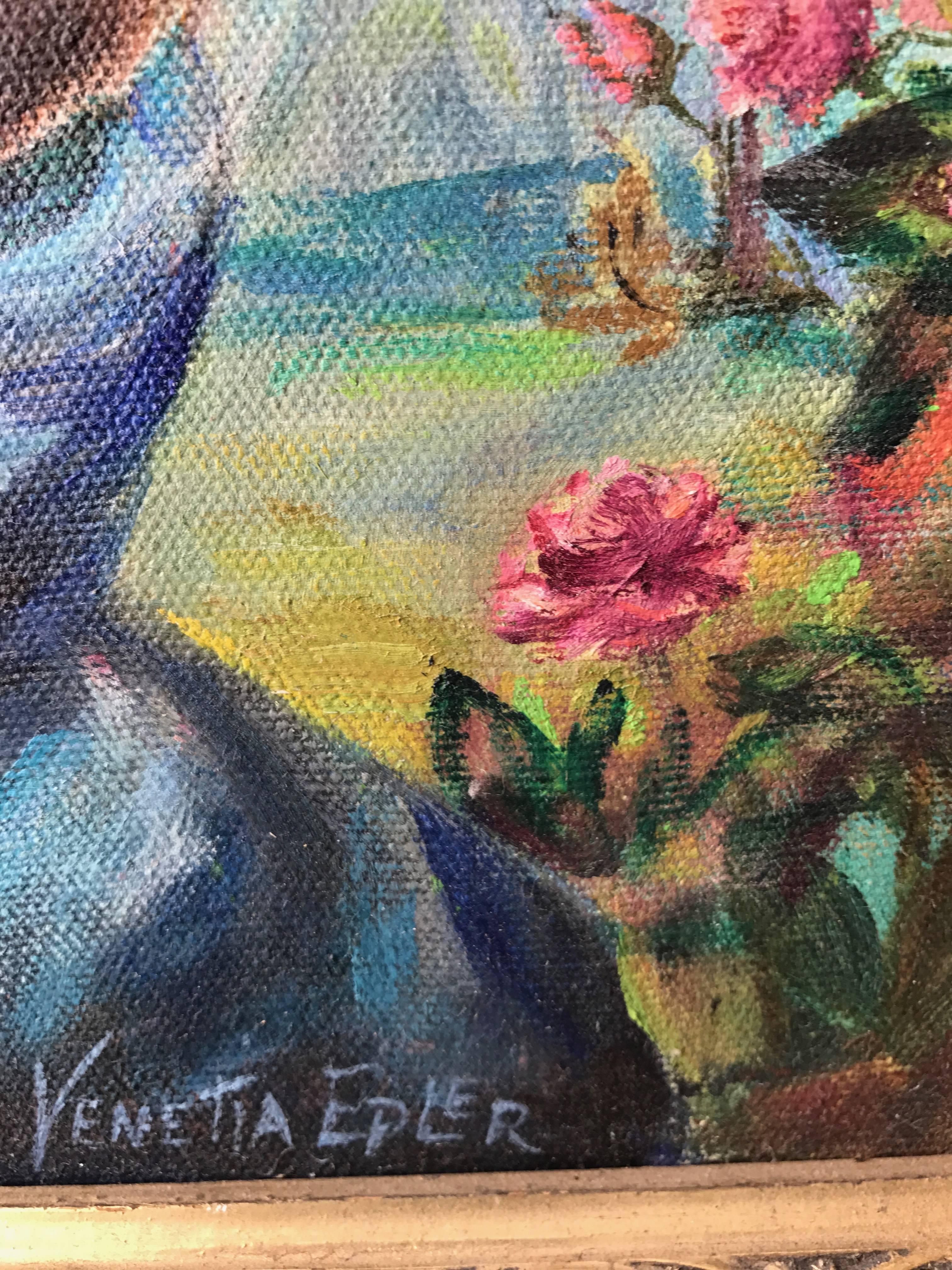 Madonna and Child with Foliage; Venetia Epler (American 1926-2005); oil on canva 3