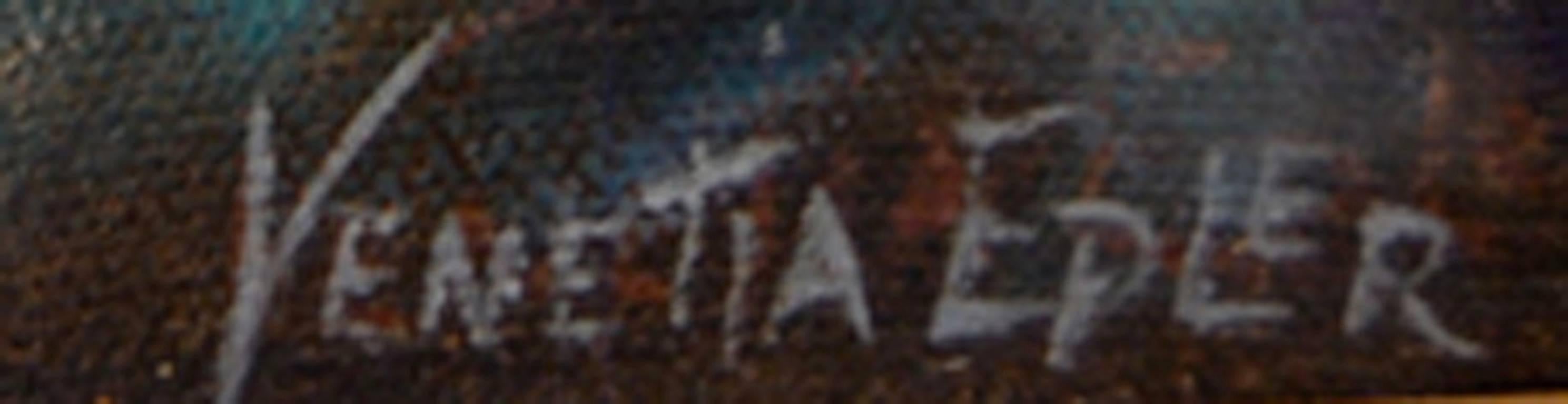 Madonna and Child with Foliage; Venetia Epler (American 1926-2005); oil on canva 4