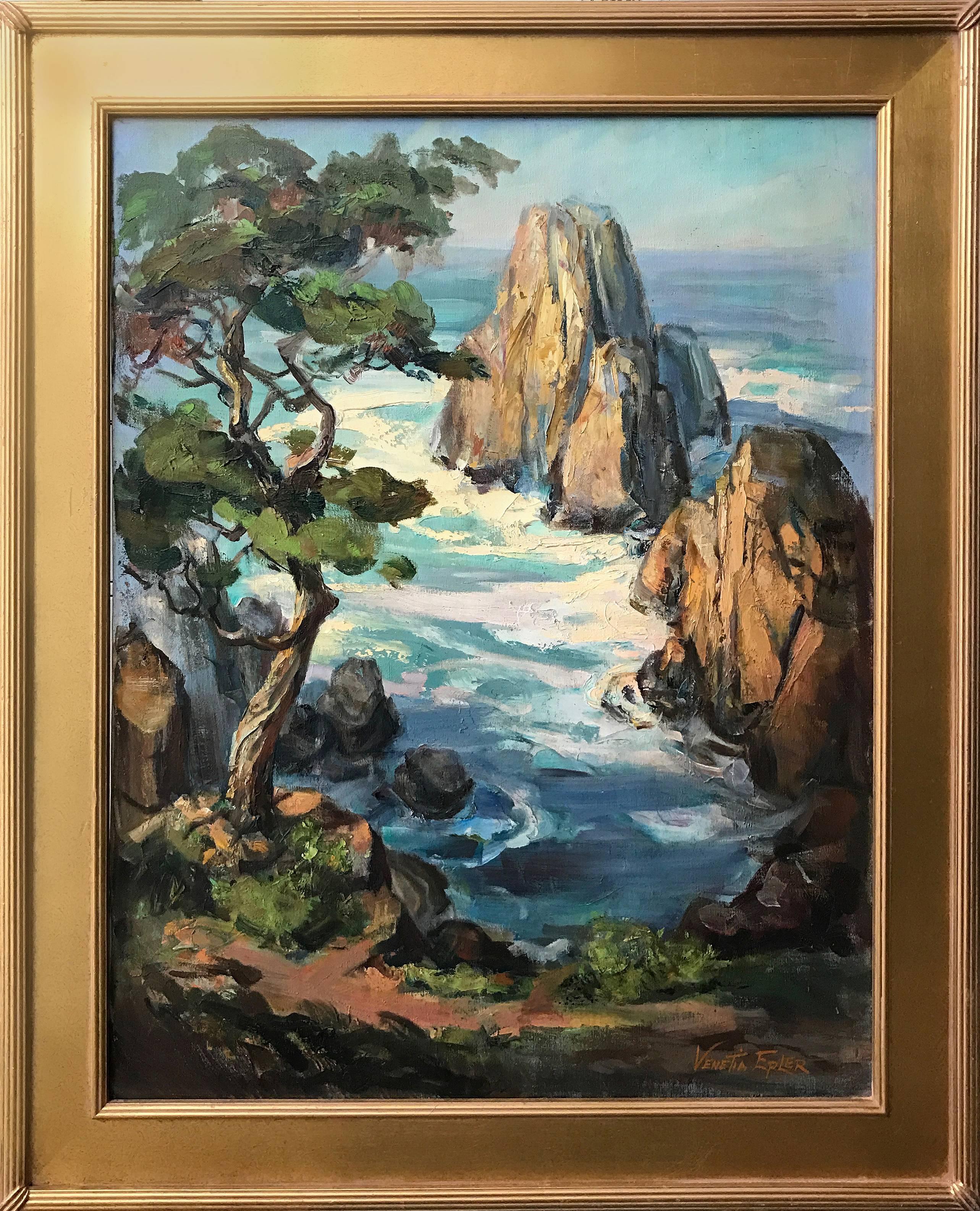 Point Lobos; Venetia Epler (American 1926 - 2005); oil on canvas For Sale 1