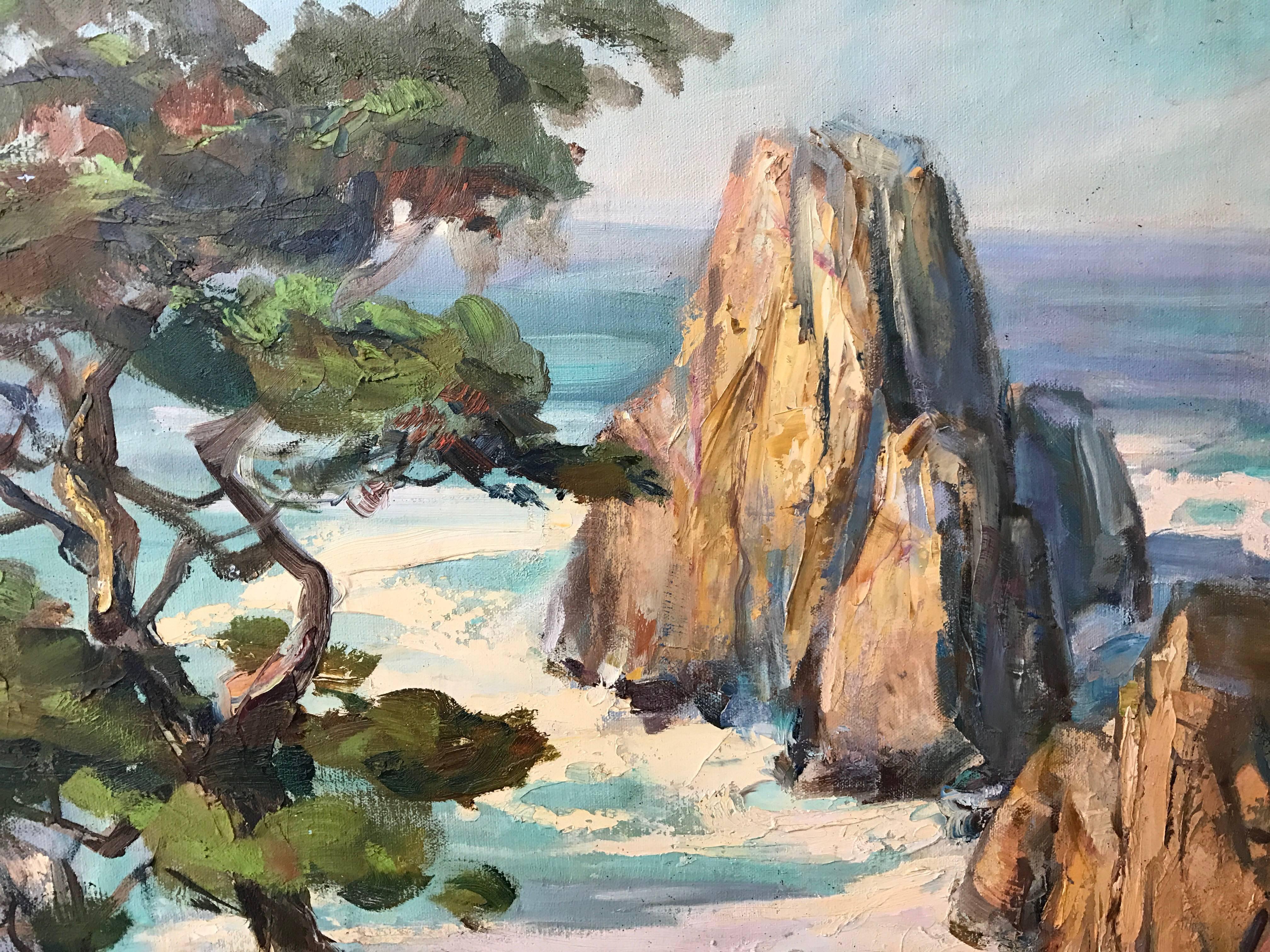 Point Lobos; Venetia Epler (American 1926 - 2005); oil on canvas For Sale 3