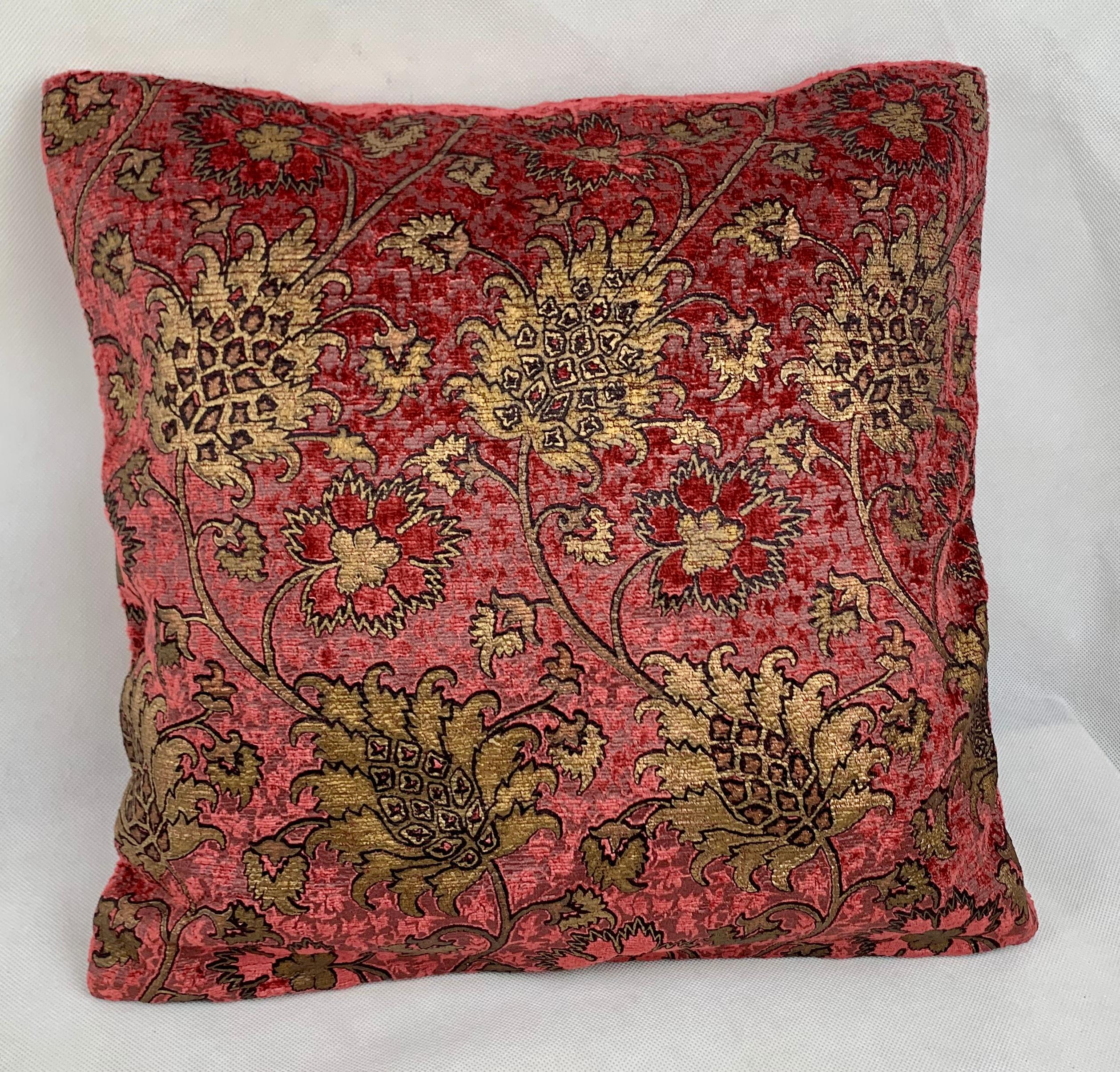 Pair of the Bizarre Pattern Oblong Velvet Cushions by Venetia Studium/Fortuny  1