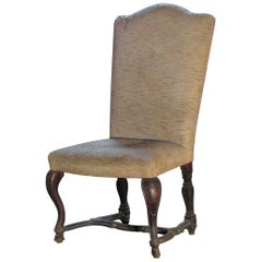 Venetian 18th Century Rococo Large Walnut Side Chair