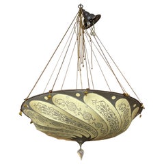 Venetian 20th Century Signed Fortuny Silk Chandelier