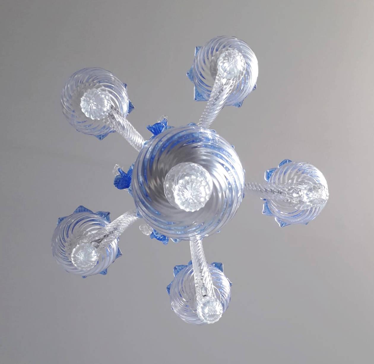 Murano Glass Venetian 5-Light Chandelier For Sale