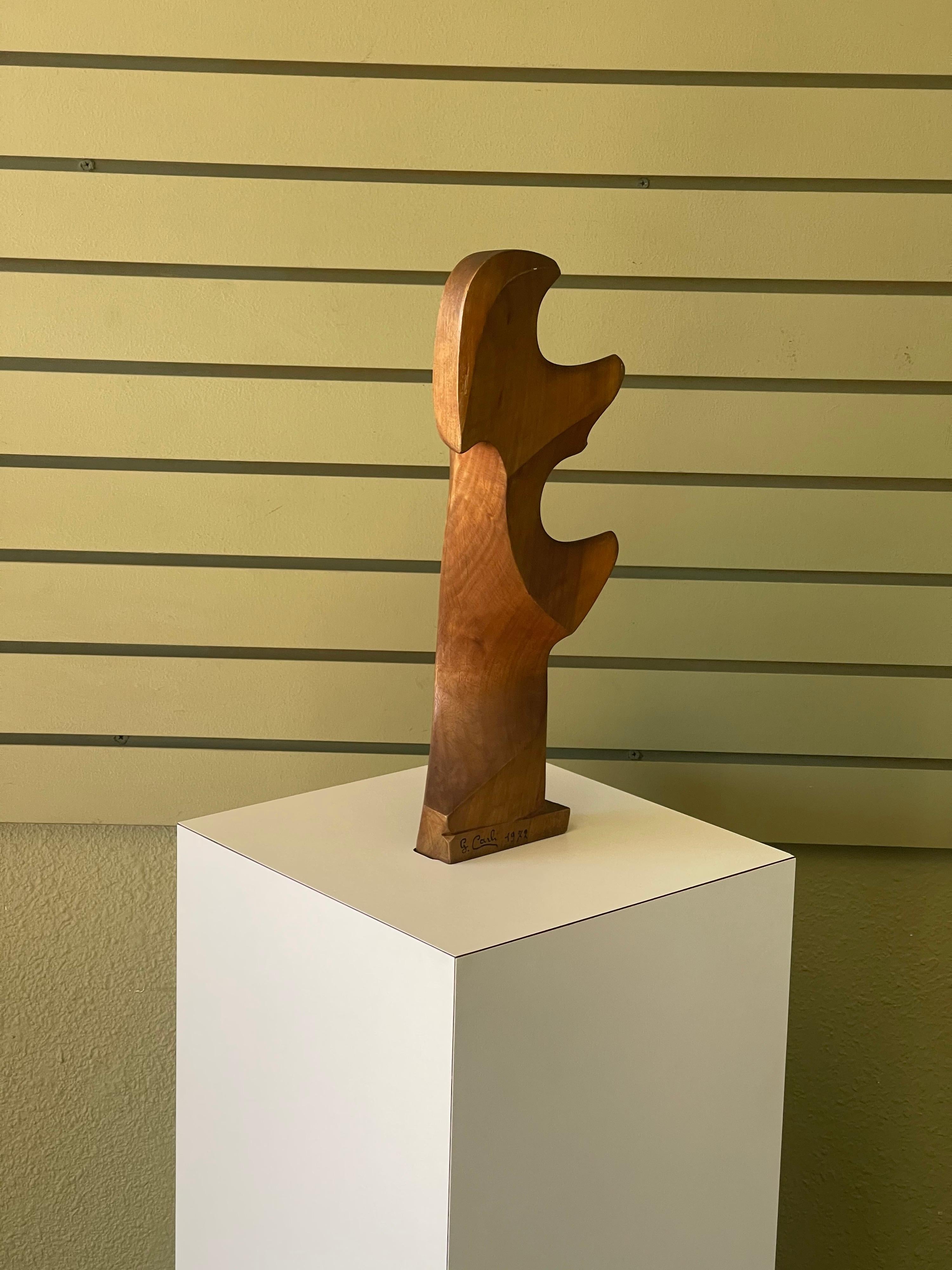 Abstrakte venezianische Forcola-Uhr-Skulptur aus massivem Nussbaumholz von Giuseppe Carli im Zustand „Gut“ im Angebot in San Diego, CA