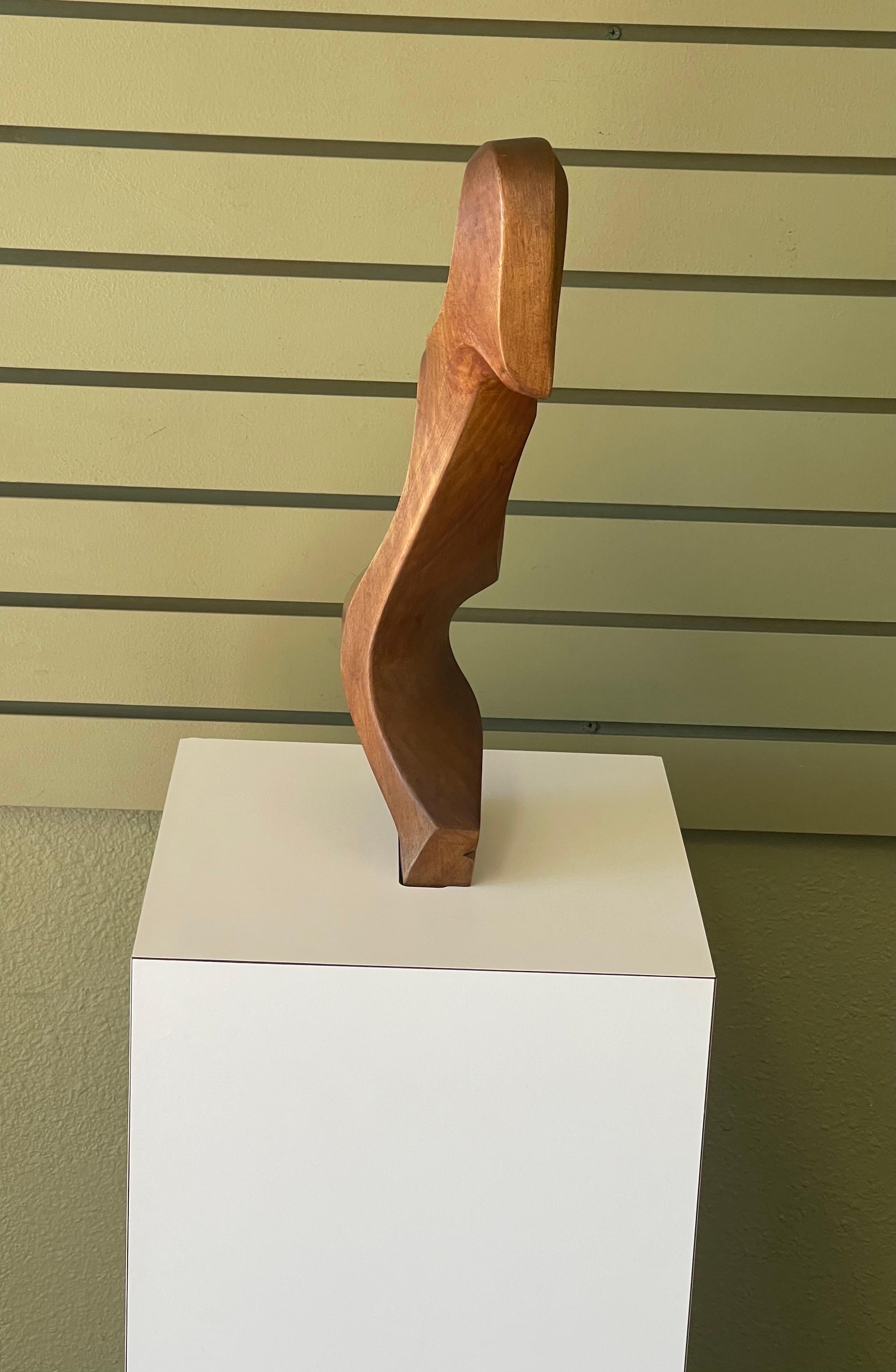 20th Century Venetian Abstract Solid Walnut Forcola 'Oarlock' Sculpture by Giuseppe Carli For Sale