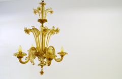 Venetian Amber Colored Glass Chandelier