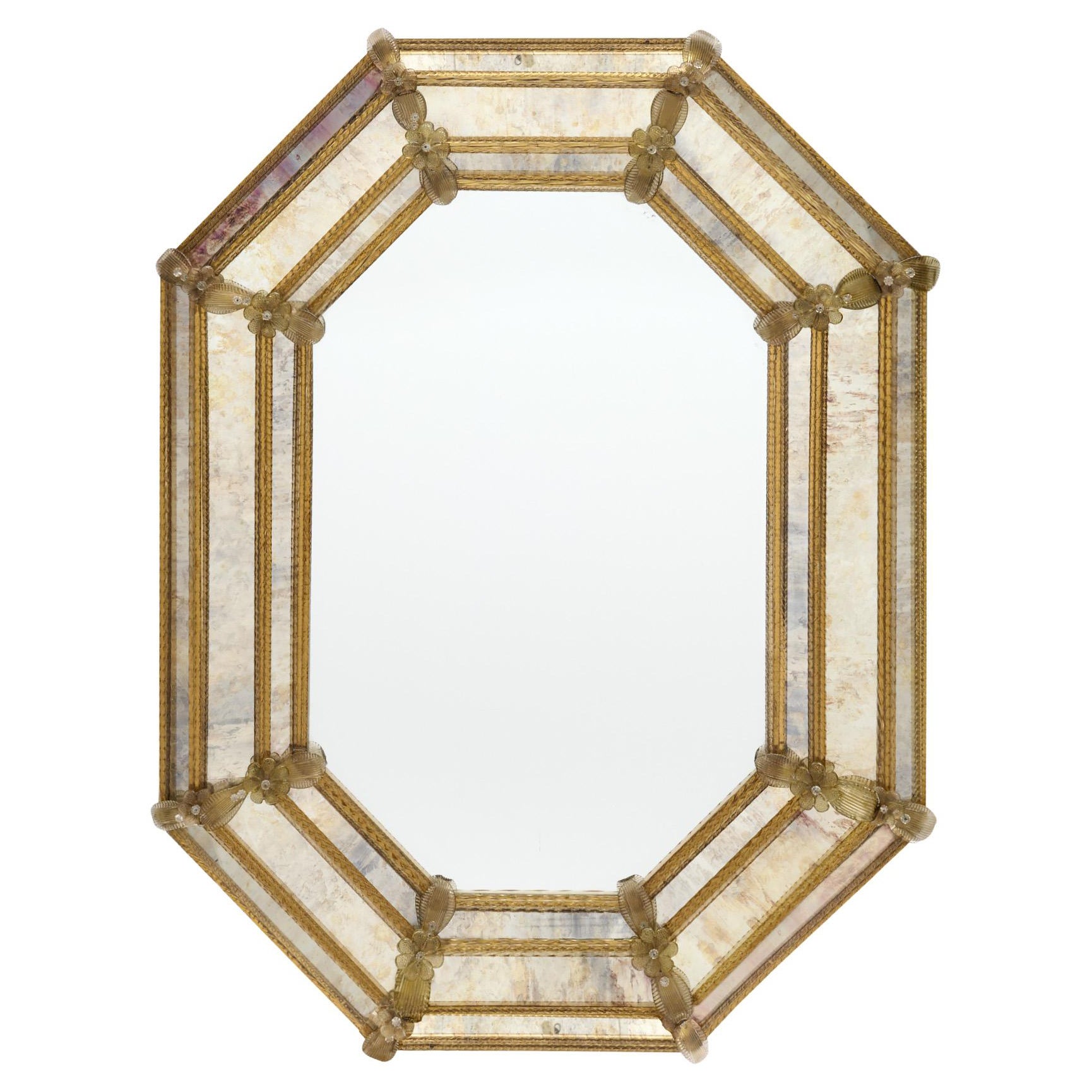 Venetian Antique Mirror, Pareclose, Italian, Circa 1880