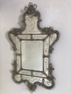 Venetian Antique Ornate Etched Decorative Mirror