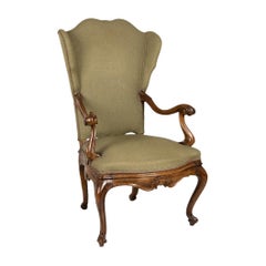 Venetian Armchair, Walnut Wood, 1850s