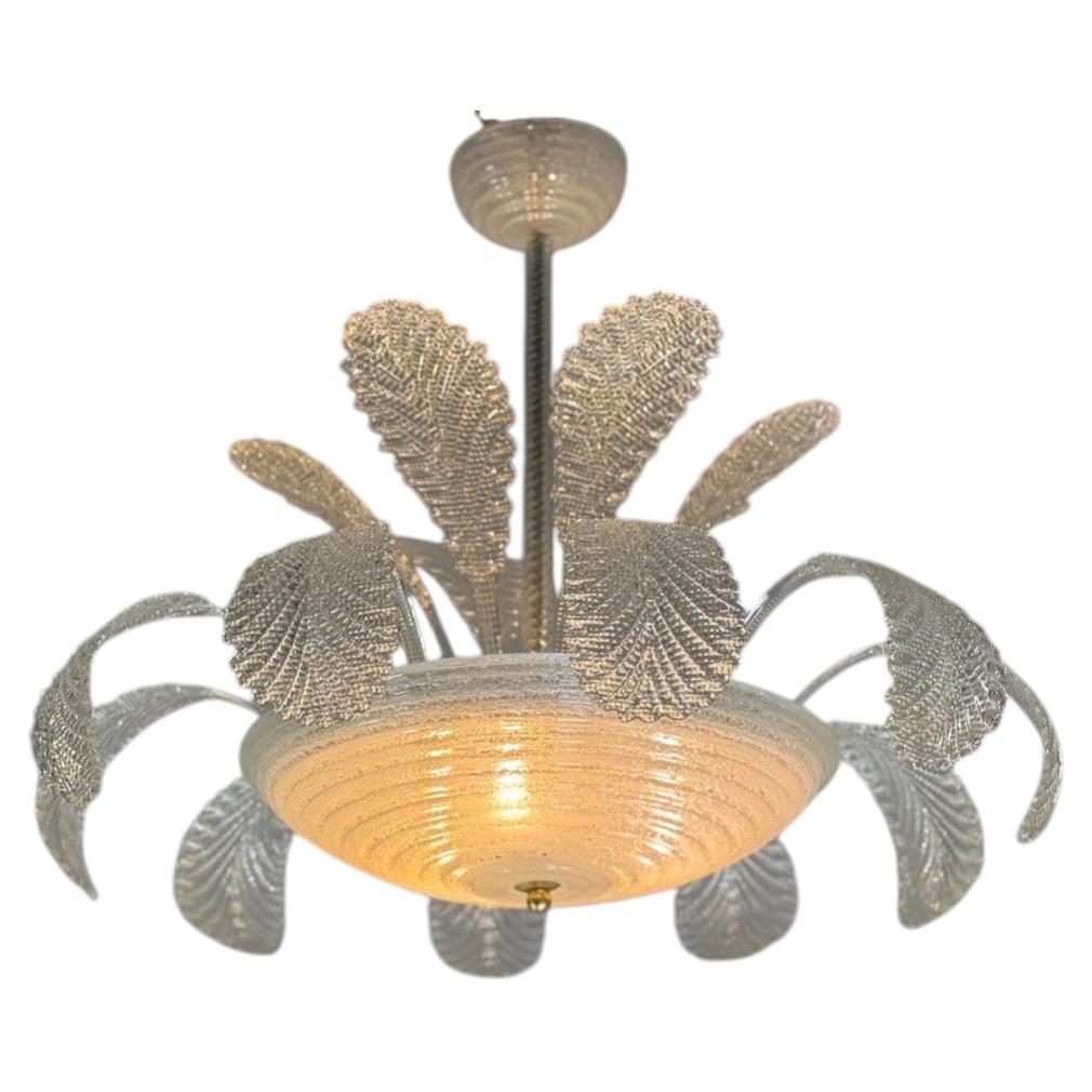 Venetian Art Deco chandelier in Murano glass around 1930