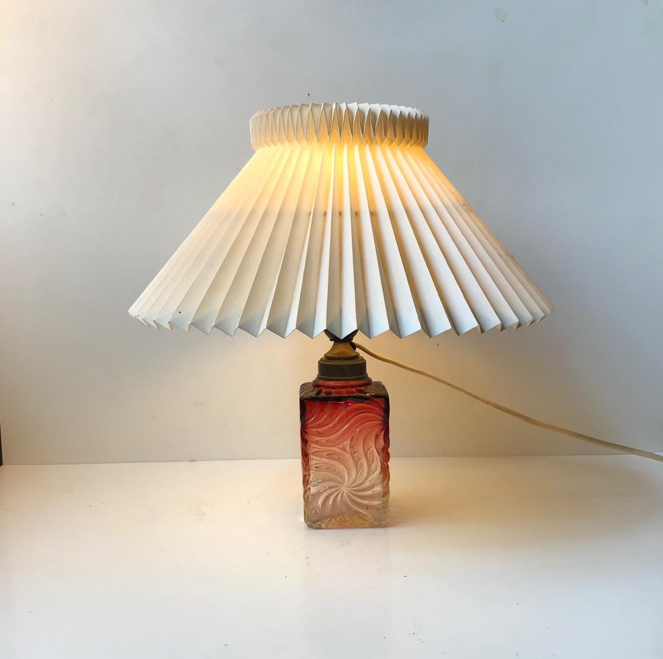 Venetian Art Glass Table Lamp from Murano, 1930s In Good Condition In Esbjerg, DK
