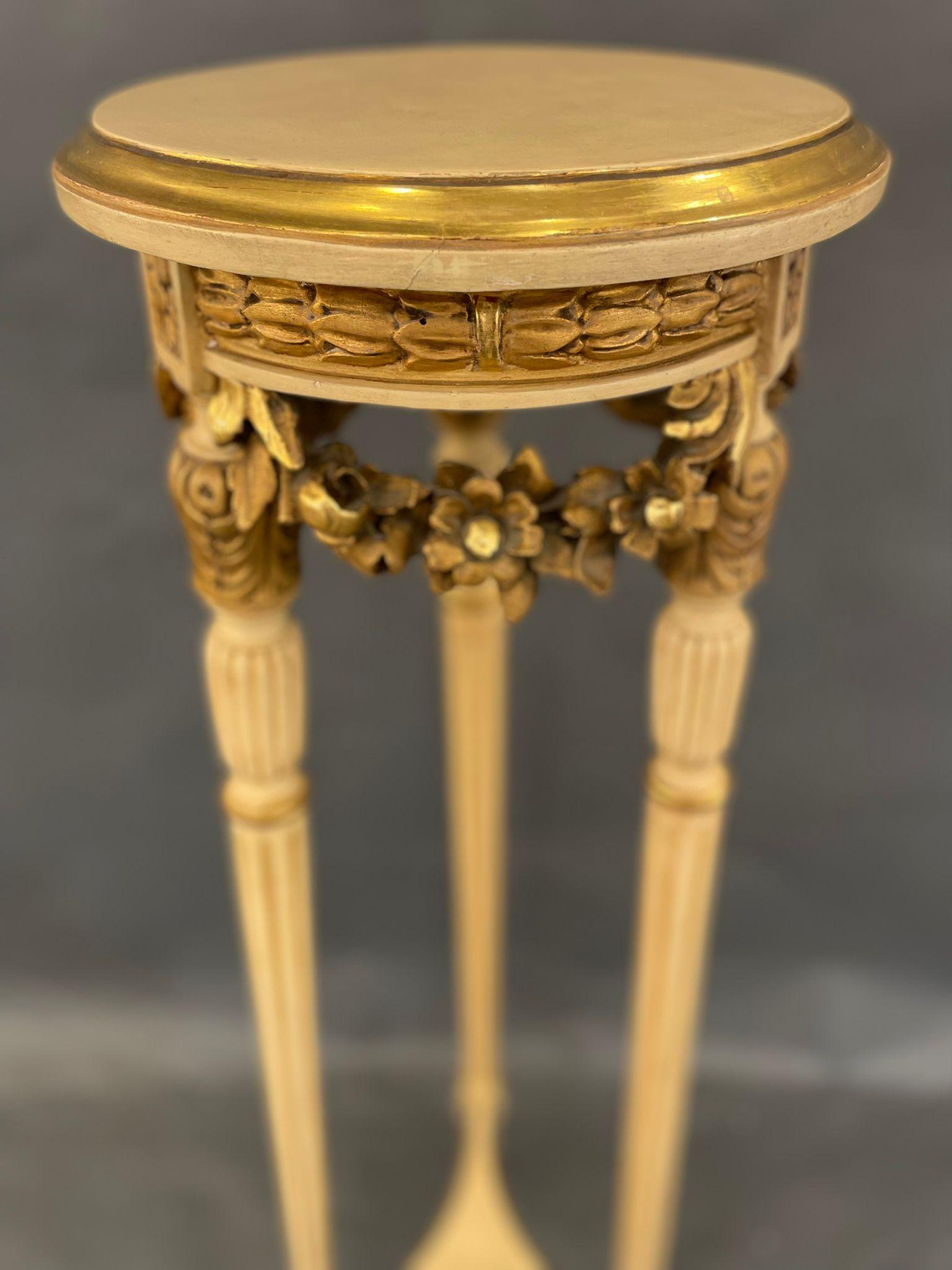 Art Nouveau Louis XVI Style Pedestal Gilt-Wood , circa 1890s For Sale