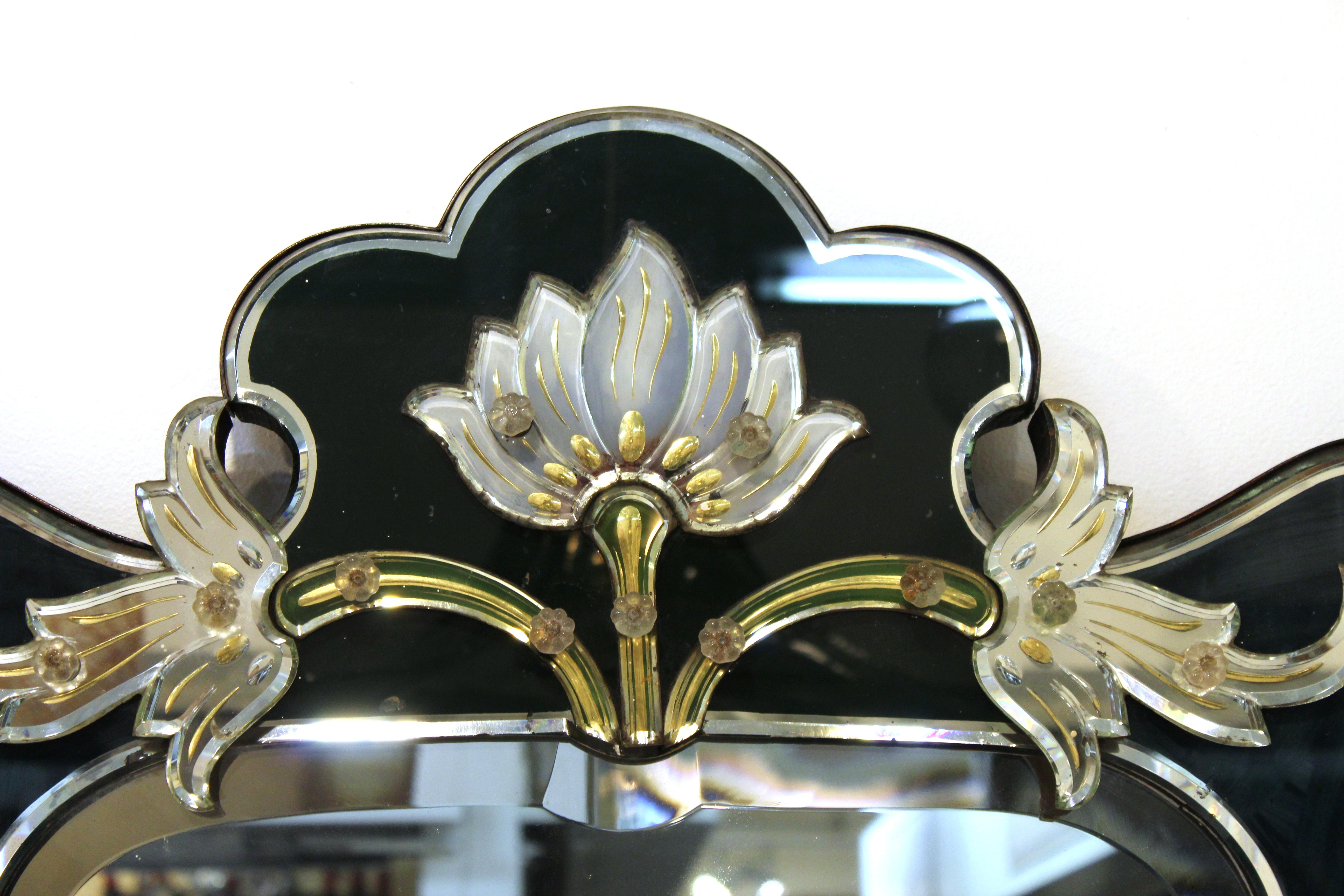 20th Century Venetian Art Nouveau Style Midcentury Mirror