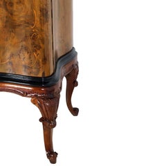 Credenza barocca veneziana di alta qualità con specchio foglia oro, radica di noce