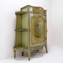 Venetian Baroque curved cabinet with Pastoral Scene - circa 1900.