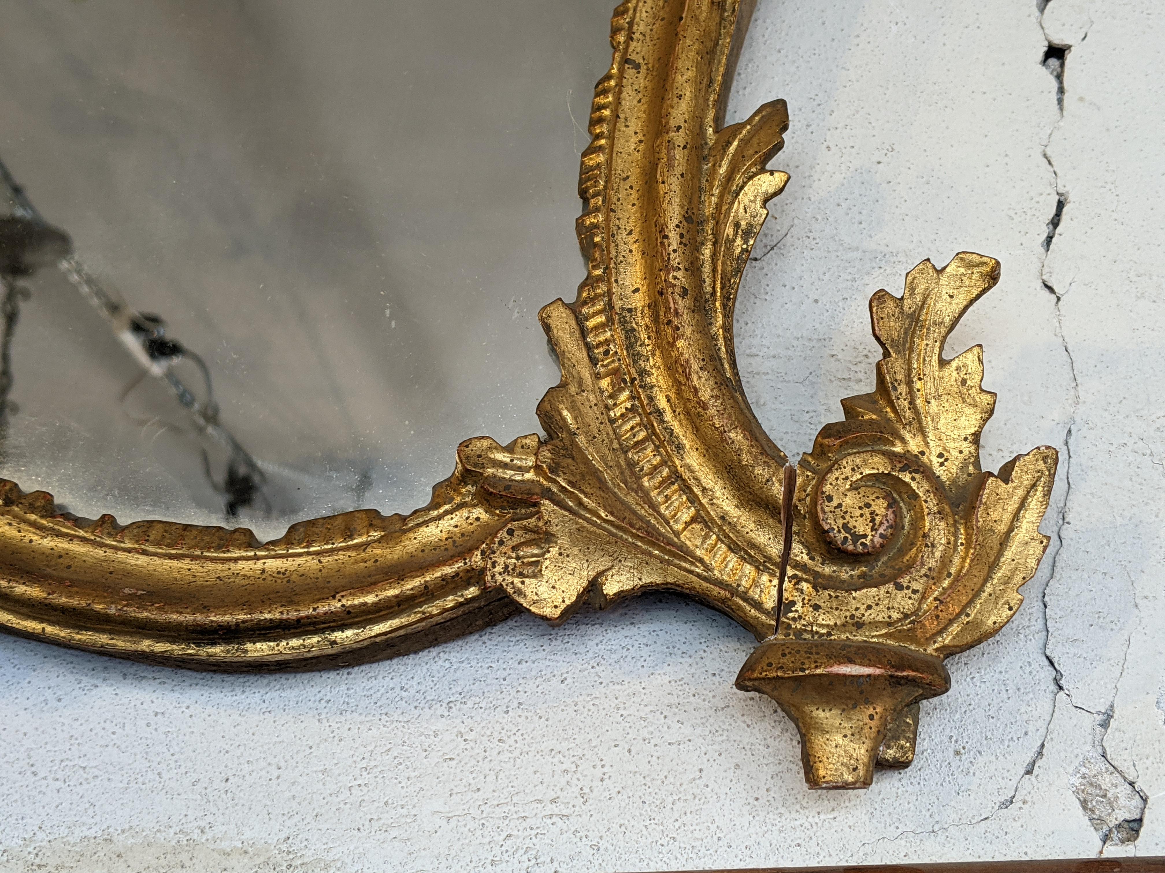 Venetian Baroque Mirror, 1700, Gold Leaf For Sale 1