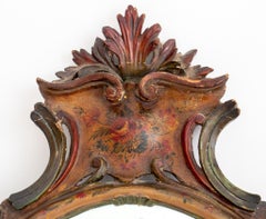 venezianischer Barock-Wandspiegel aus bemaltem Holz