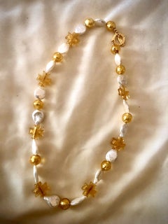 Collier de perles vénitiennes et de perles de culture
