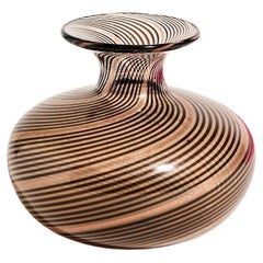 Venetian Black and Copper Swirled Vase