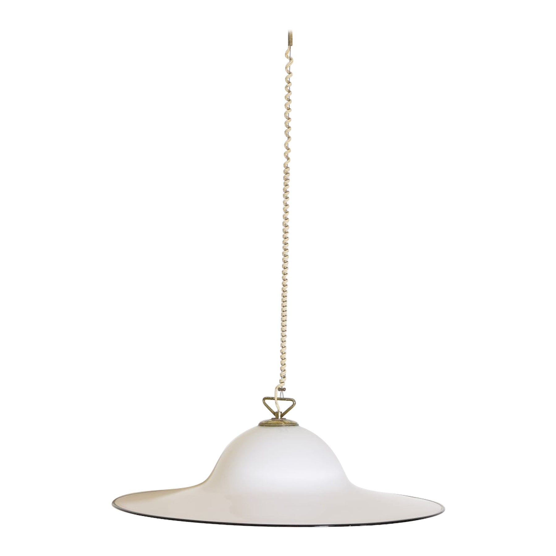 Venetian Blown Glass Murano Pendant Light, Circa 1970