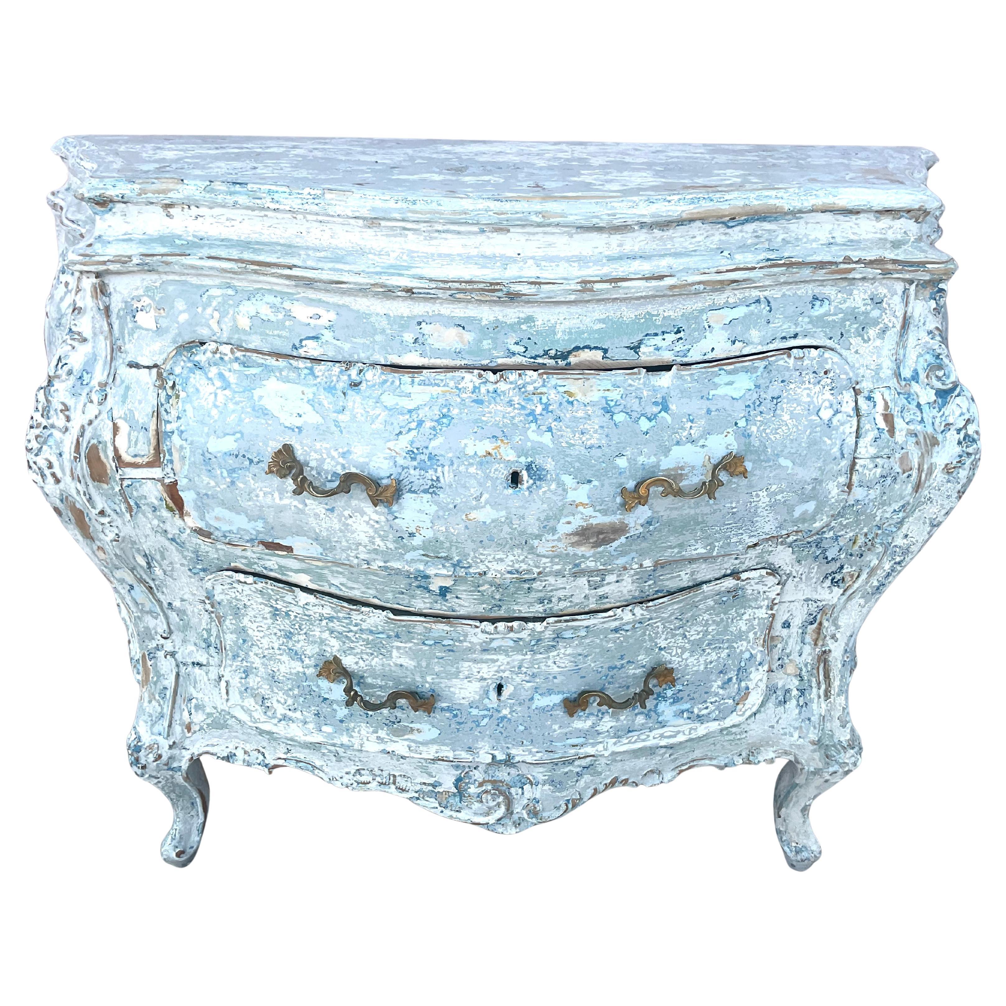 Commode a bombe veneziane policrome e dipinte In condizioni buone in vendita a Bradenton, FL