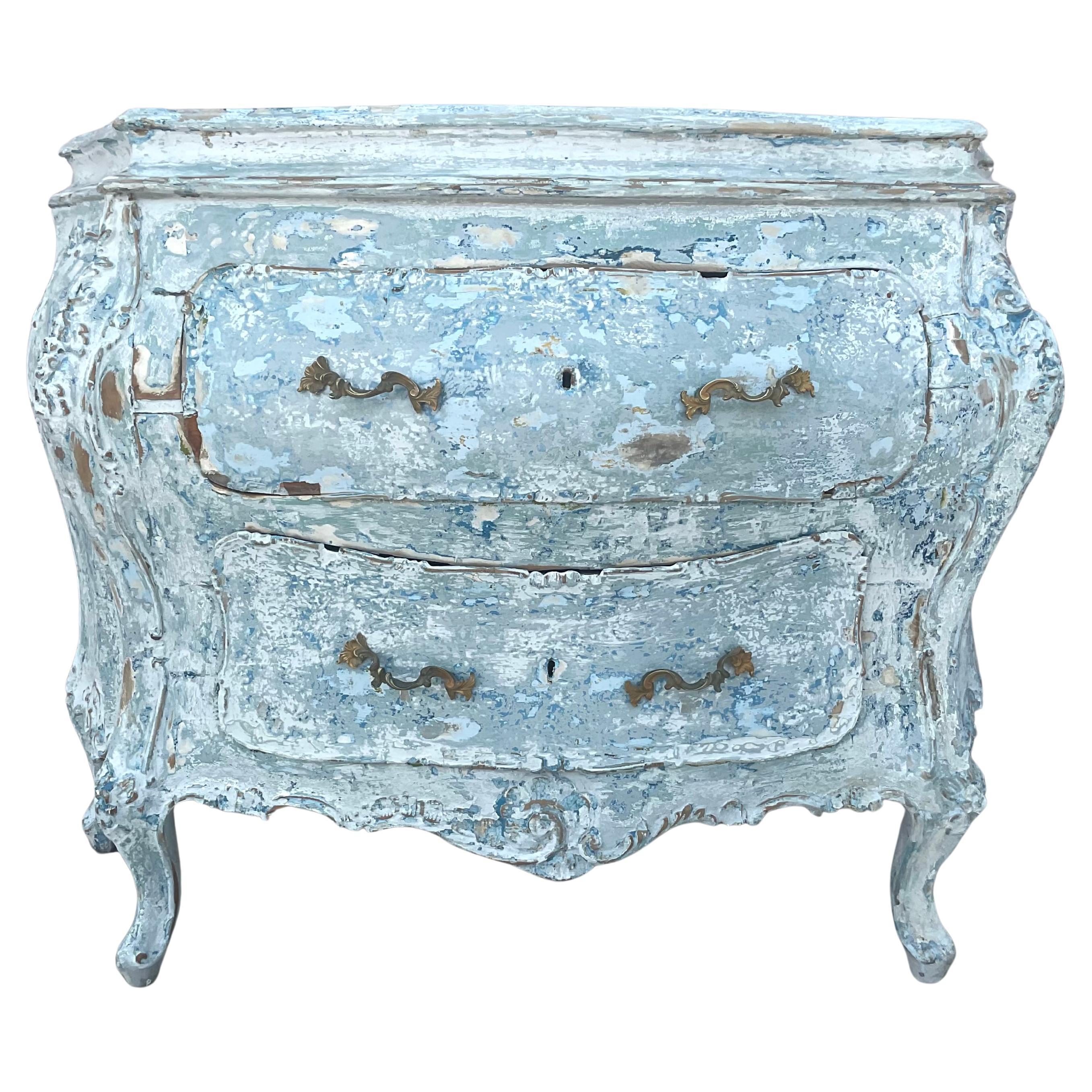 Venetian Bombe Commode Polychromed and Painted