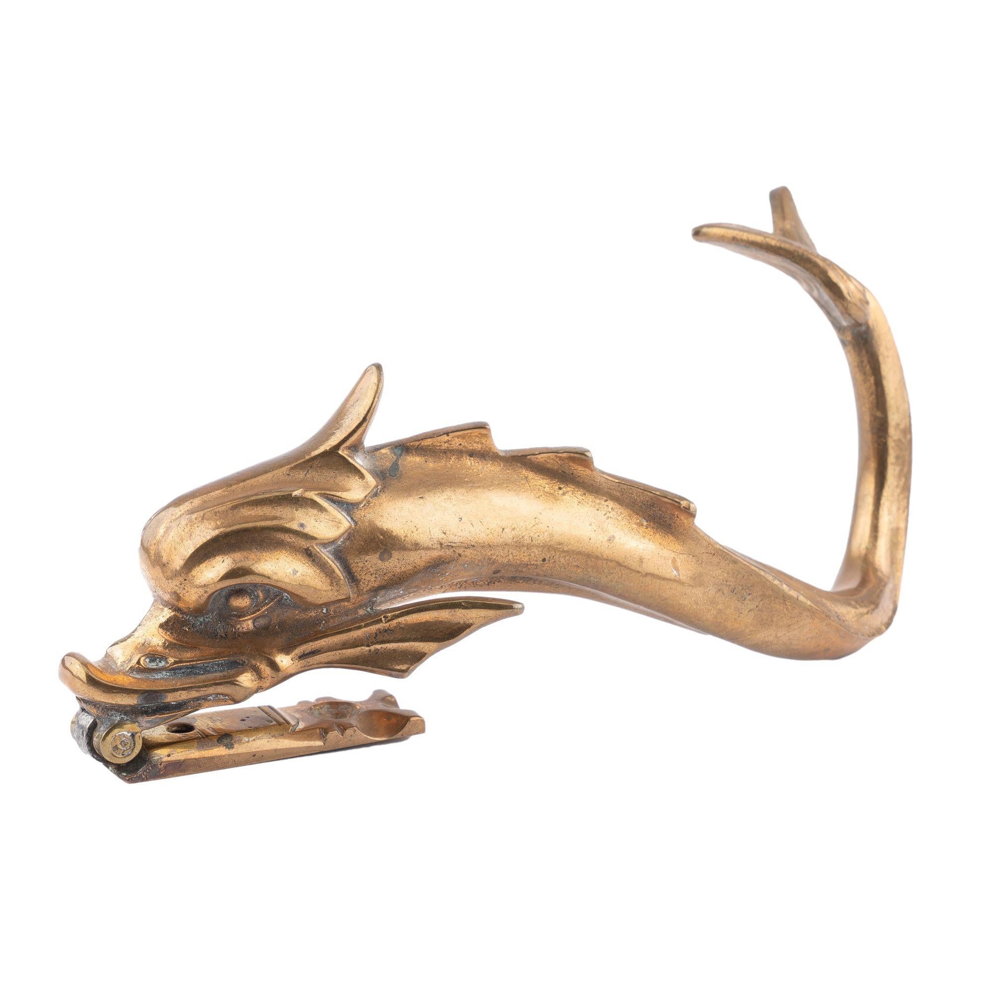 Italian Venetian Brass Dolphin Gondola Fitting Door Knocker '1875-1900'
